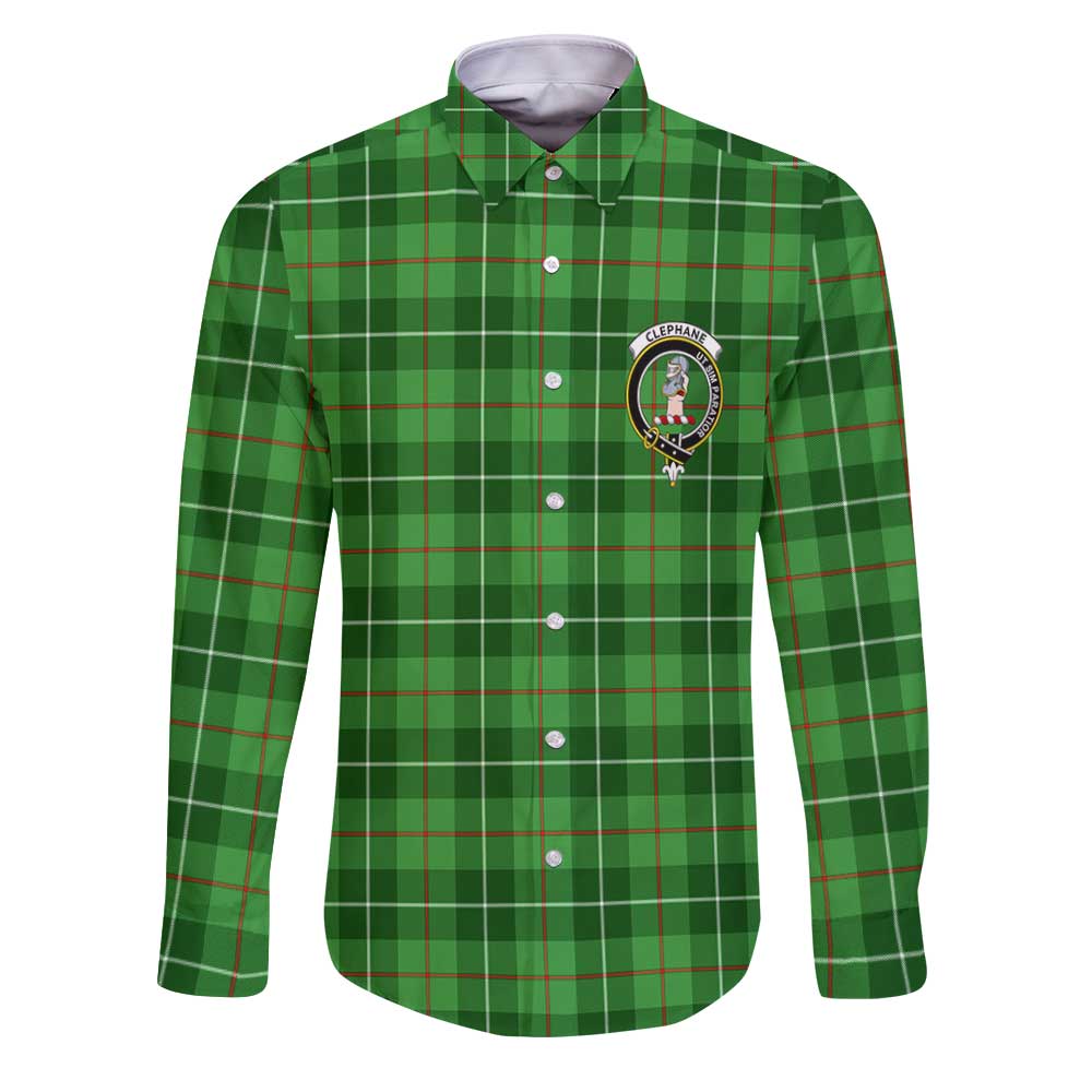 Clan Clephane Tartan Long Sleeve Button Shirt Crest And Plaid Basic Style