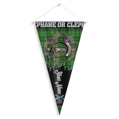 Clan Clephane Or Clephan Tartan Felt Pennant Crest And Plaid Basic Style