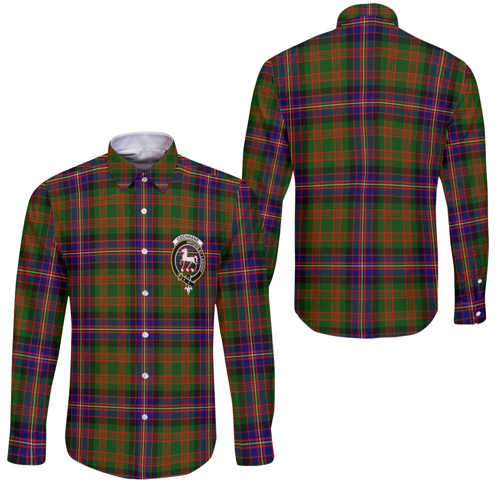 Clan Cochrane Tartan Long Sleeve Button Shirt Crest And Plaid Basic Style
