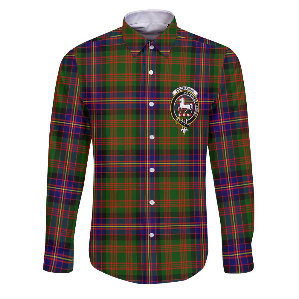 Clan Cochrane Tartan Long Sleeve Button Shirt Crest And Plaid Basic Style