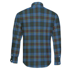 Clan Cockburn Tartan Long Sleeve Button Shirt Crest And Plaid Basic Style