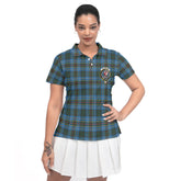 Clan Cockburn Tartan Women Polo Shirt Crest And Plaid Basic Style