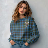 Clan Cockburn Tartan Women Sweatshirt Crest And Plaid Basic Style