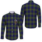 Clan Colquhoun Tartan Long Sleeve Button Shirt Crest And Plaid Basic Style