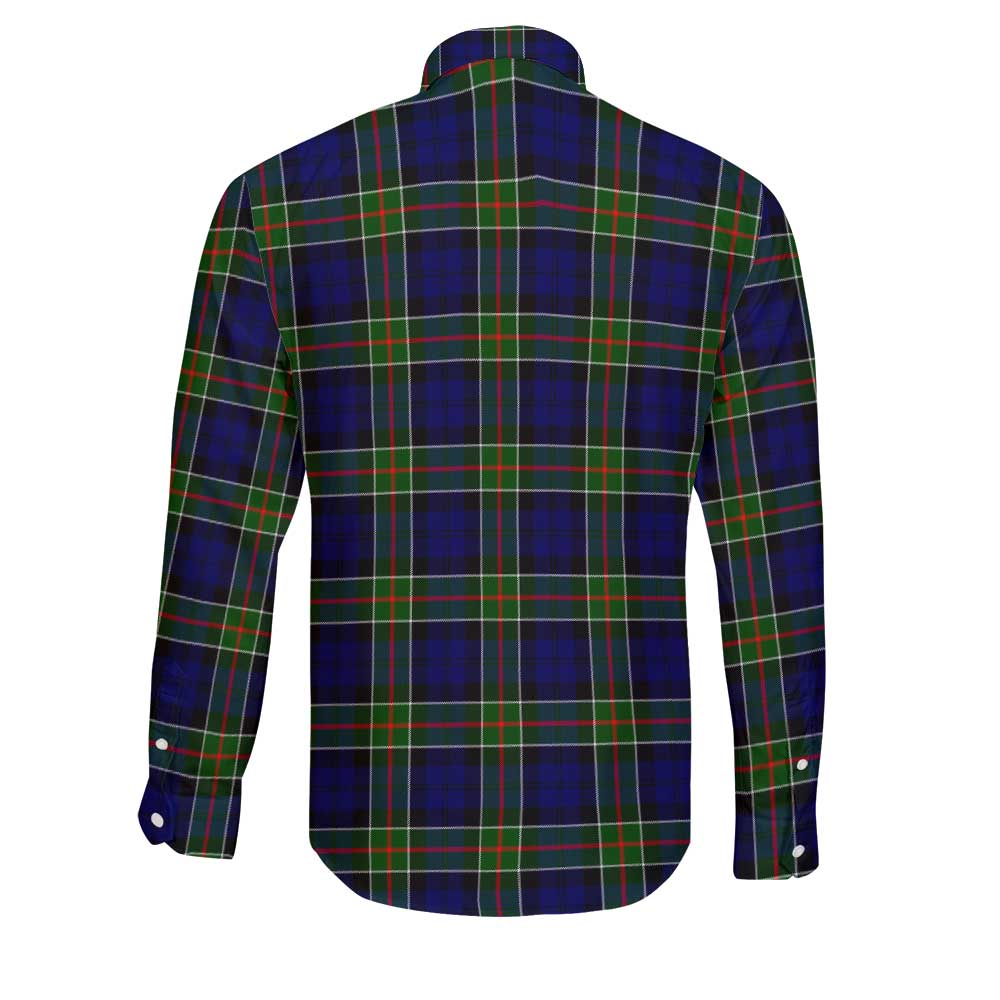 Clan Colquhoun Tartan Long Sleeve Button Shirt Crest And Plaid Basic Style