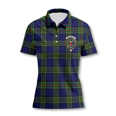 Clan Colquhoun Tartan Women Polo Shirt Crest And Plaid Basic Style