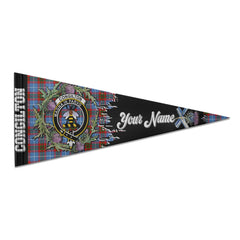 Clan Congilton Tartan Felt Pennant Crest And Plaid Basic Style