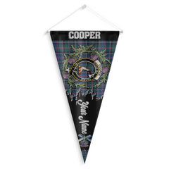 Clan Cooper Tartan Felt Pennant Crest And Plaid Basic Style