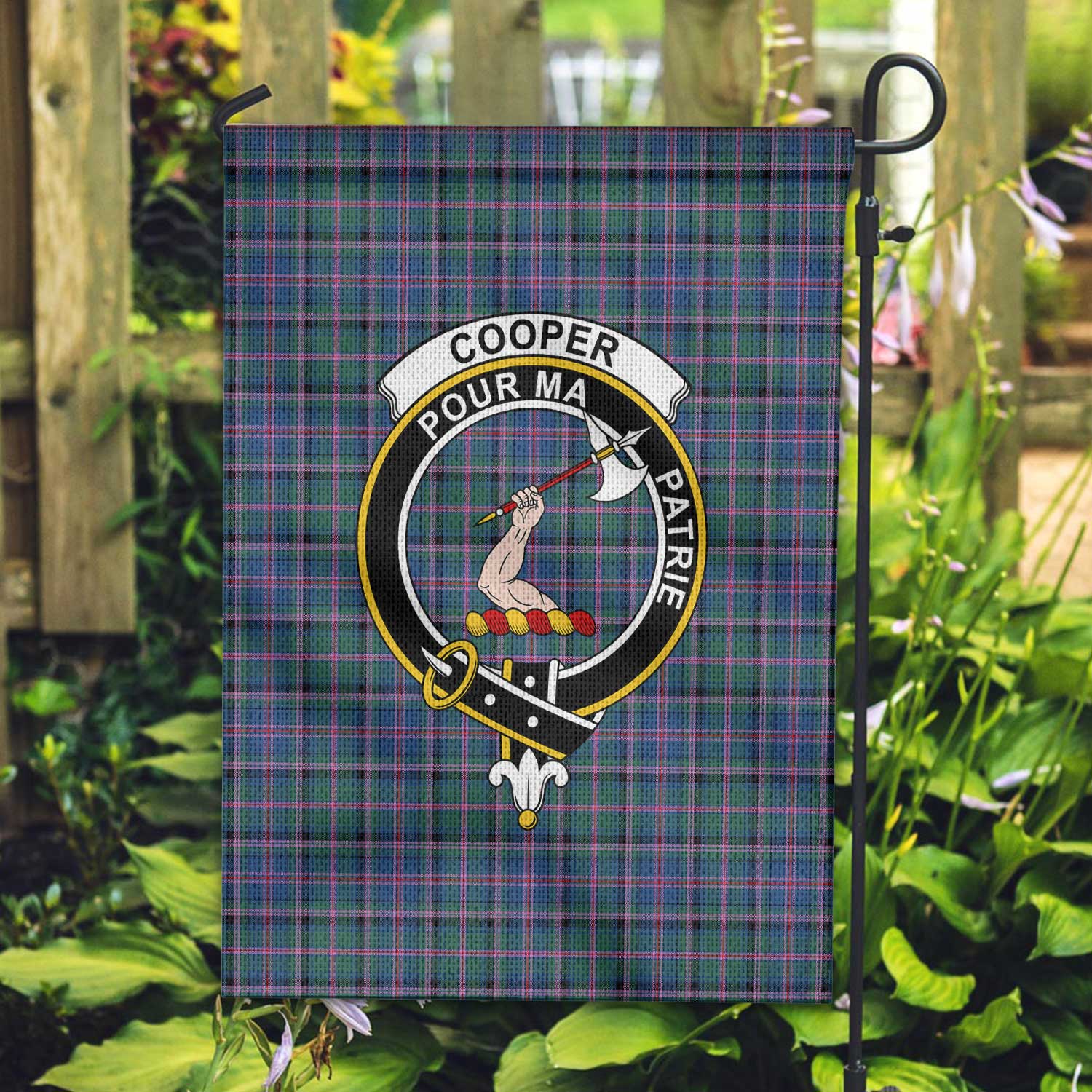 Clan Cooper Tartan Garden Flag Crest And Plaid Basic Style