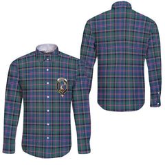 Clan Cooper Tartan Long Sleeve Button Shirt Crest And Plaid Basic Style