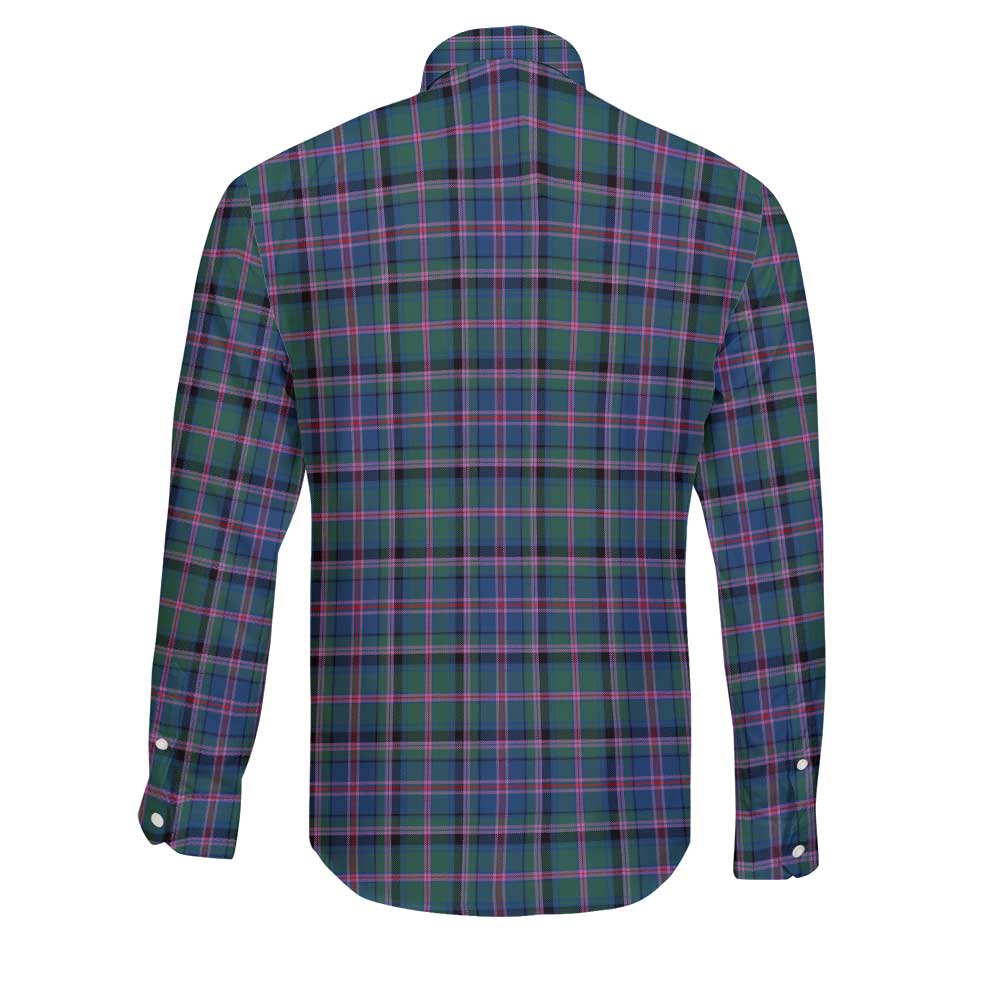 Clan Cooper Tartan Long Sleeve Button Shirt Crest And Plaid Basic Style