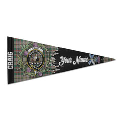 Clan Craig Tartan Felt Pennant Crest And Plaid Basic Style