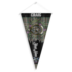 Clan Craig Tartan Felt Pennant Crest And Plaid Basic Style