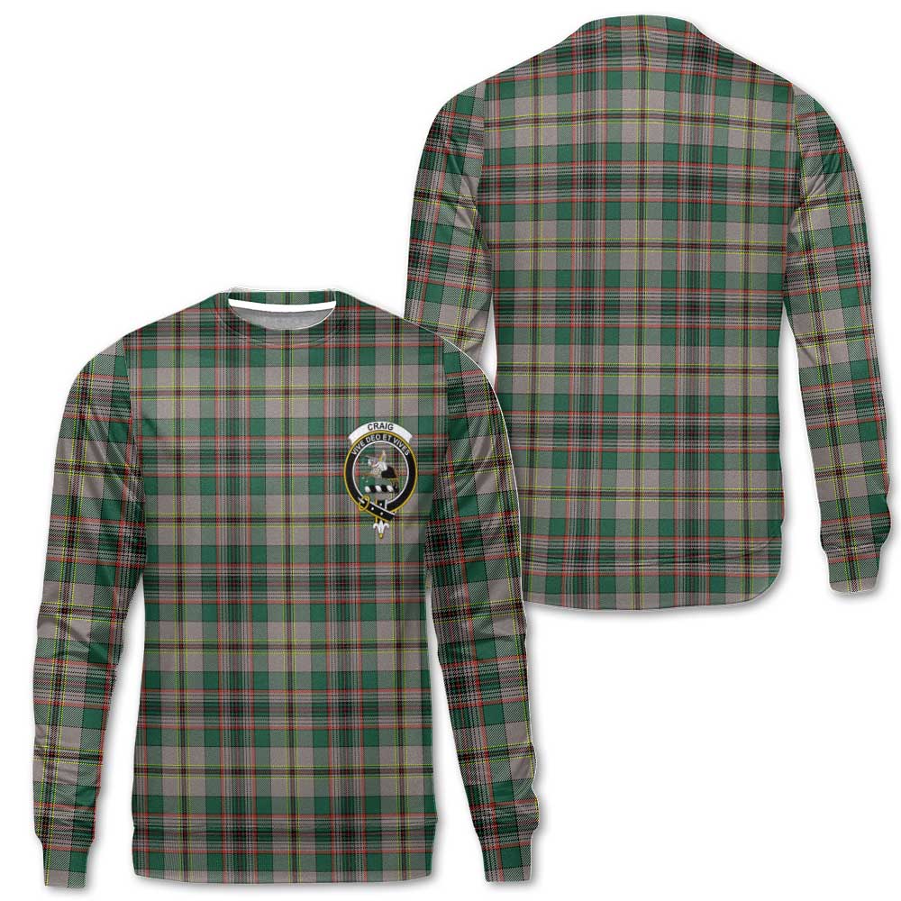Clan Craig Tartan Women Sweatshirt Crest And Plaid Basic Style