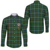 Clan Cranstoun Tartan Long Sleeve Button Shirt Crest And Plaid Basic Style
