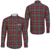 Clan Crawford Tartan Long Sleeve Button Shirt Crest And Plaid Basic Style