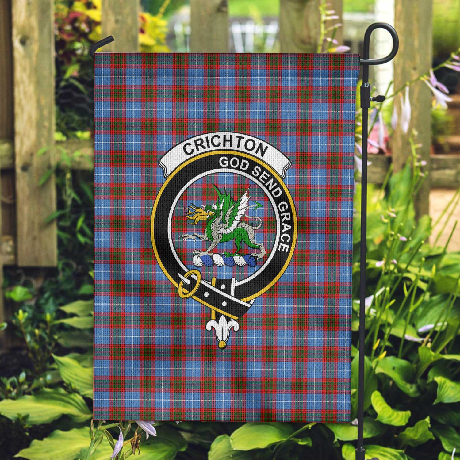 Clan Crichton Tartan Garden Flag Crest And Plaid Basic Style