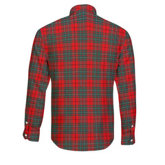 Clan Cumming Tartan Long Sleeve Button Shirt Crest And Plaid Basic Style