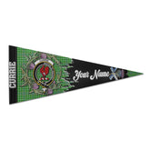 Clan Currie Tartan Felt Pennant Crest And Plaid Basic Style