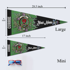 Clan Currie Tartan Felt Pennant Crest And Plaid Basic Style