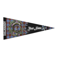 Clan Dalmahoy Tartan Felt Pennant Crest And Plaid Basic Style