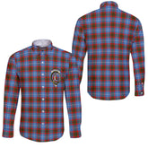 Clan Dalmahoy Tartan Long Sleeve Button Shirt Crest And Plaid Basic Style