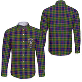 Clan Dalrymple Tartan Long Sleeve Button Shirt Crest And Plaid Basic Style