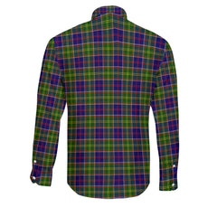Clan Dalrymple Tartan Long Sleeve Button Shirt Crest And Plaid Basic Style
