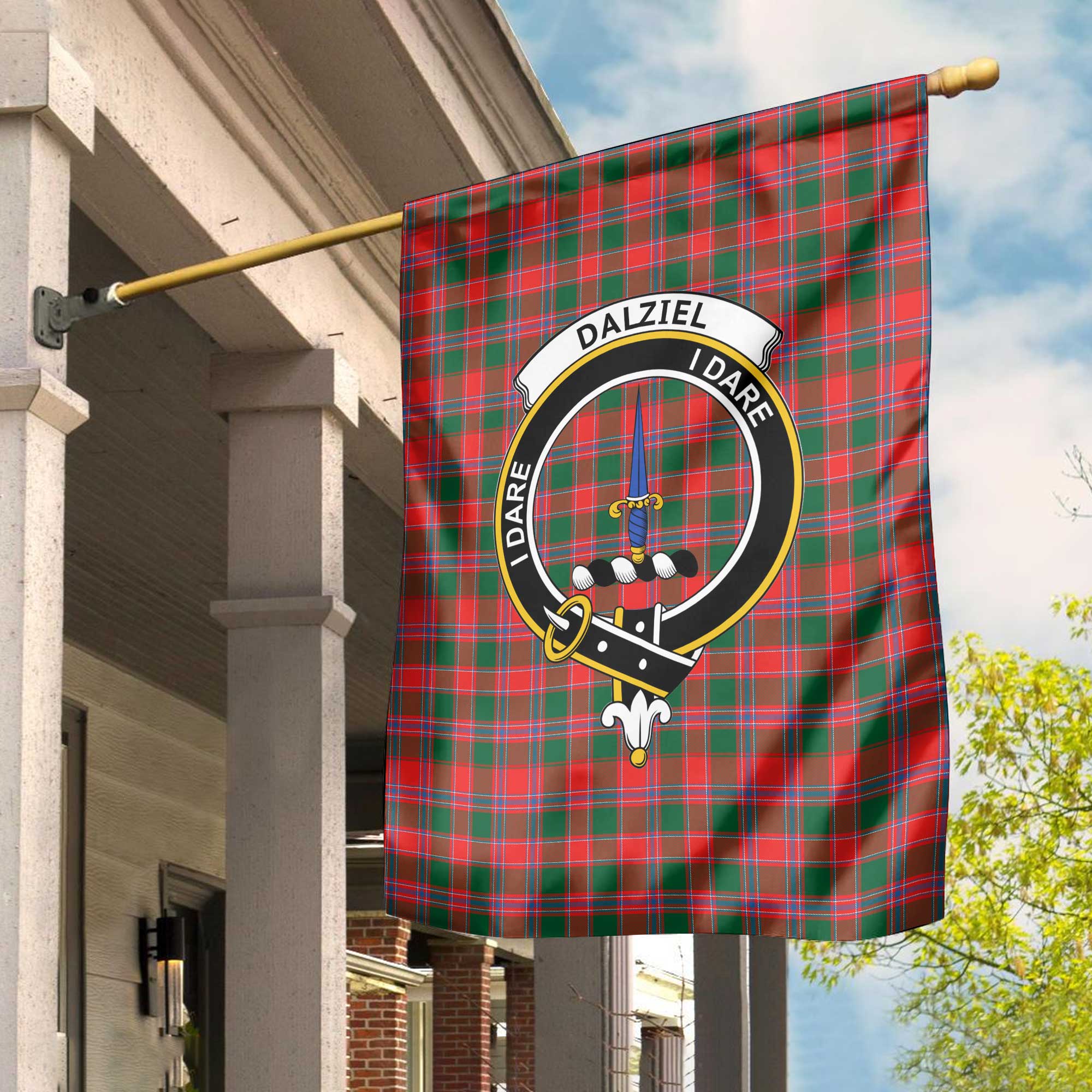 Clan Dalziel Tartan Garden Flag Crest And Plaid Basic Style