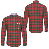 Clan Dalziel Tartan Long Sleeve Button Shirt Crest And Plaid Basic Style