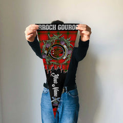 Clan Darroch Gourock Tartan Felt Pennant Crest And Plaid Basic Style