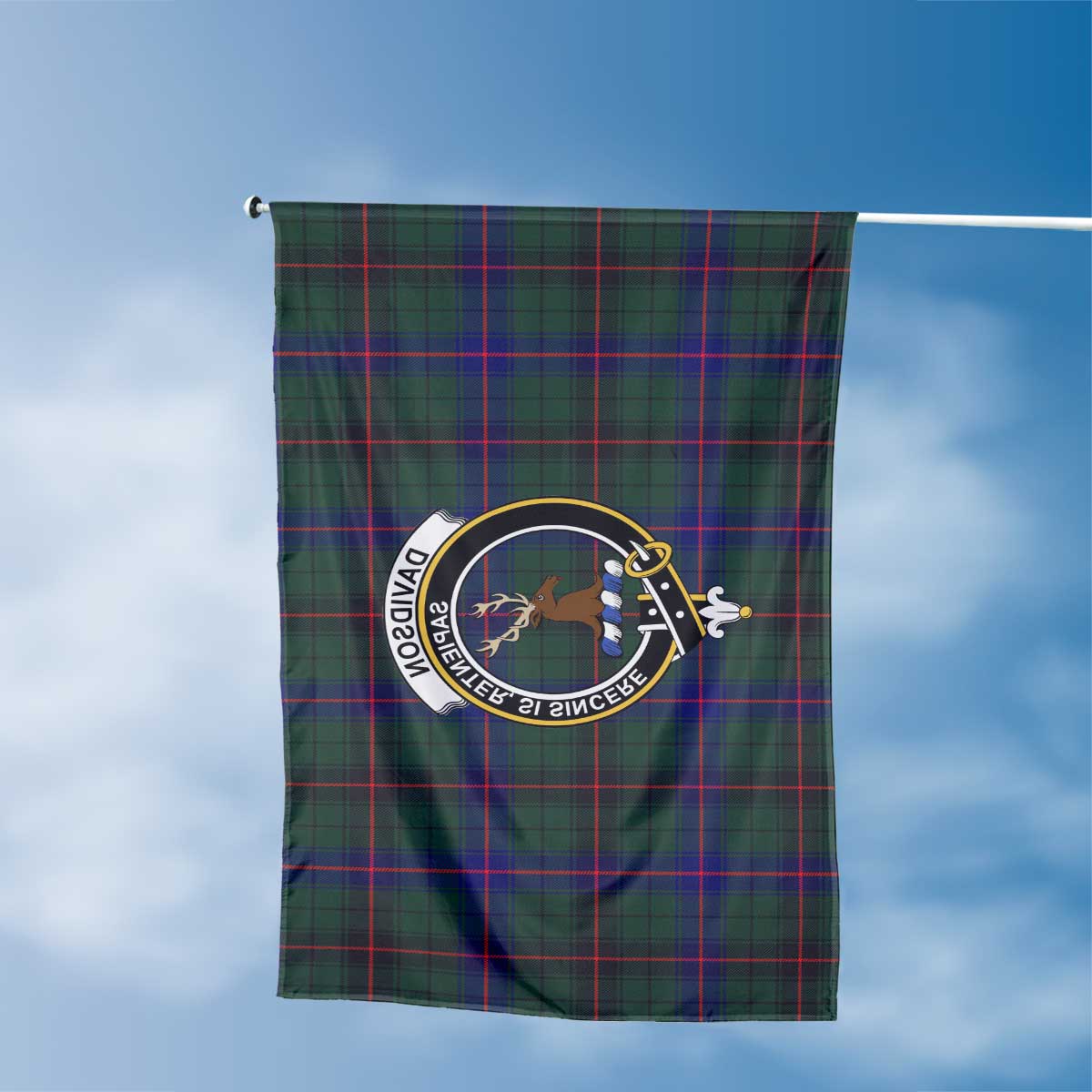 Clan Davidson Tartan Flag Crest And Plaid Basic Style