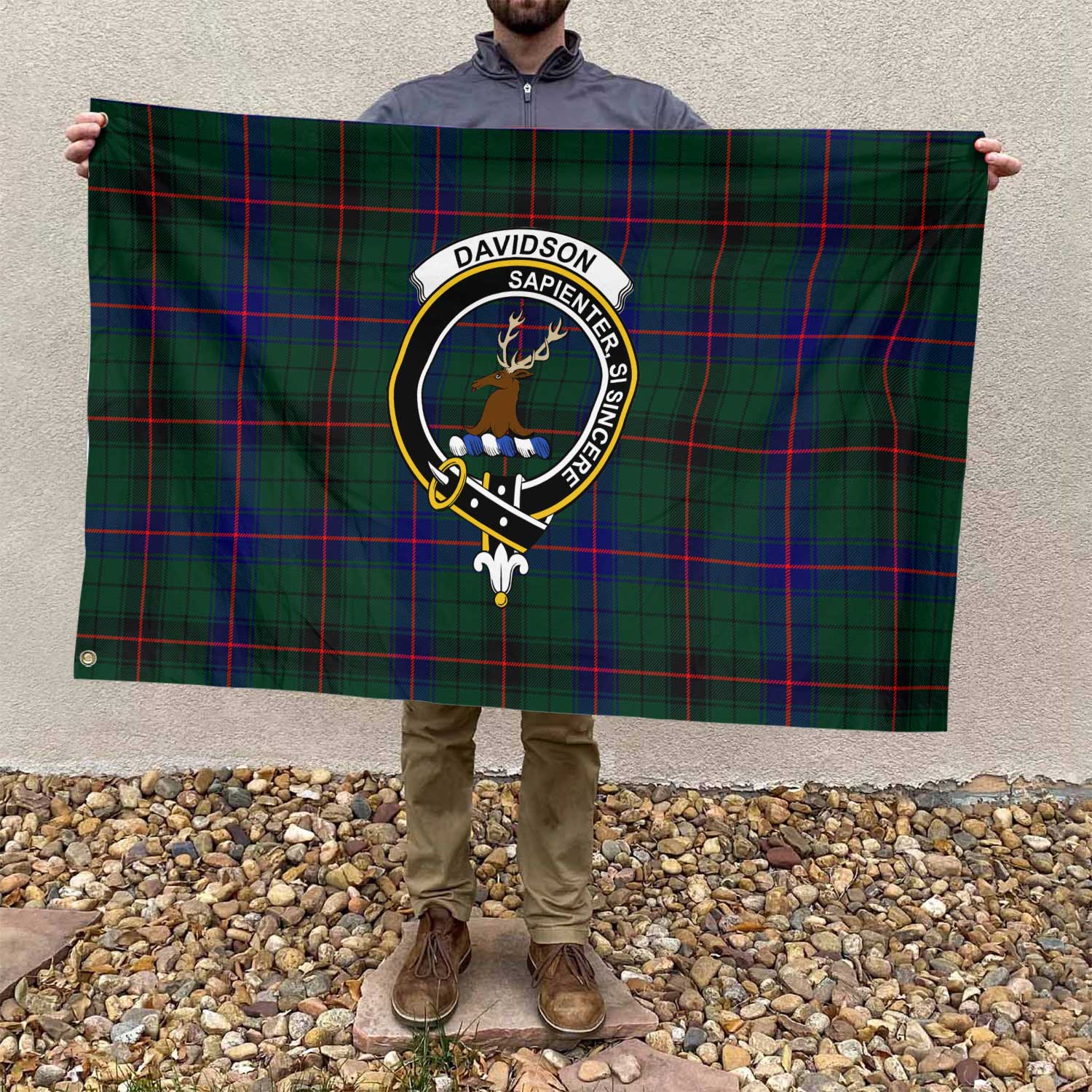 Clan Davidson Tartan Flag Crest And Plaid Basic Style