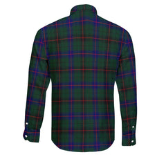 Clan Davidson Tartan Long Sleeve Button Shirt Crest And Plaid Basic Style