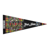 Clan Dewar Tartan Felt Pennant Crest And Plaid Basic Style