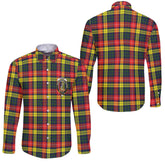 Clan Dewar Tartan Long Sleeve Button Shirt Crest And Plaid Basic Style