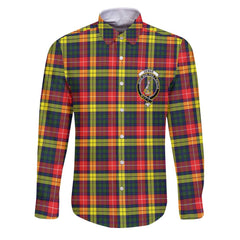 Clan Dewar Tartan Long Sleeve Button Shirt Crest And Plaid Basic Style