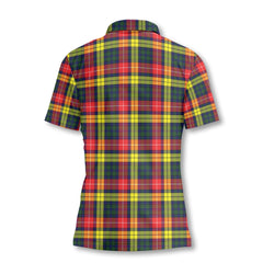 Clan Dewar Tartan Women Polo Shirt Crest And Plaid Basic Style