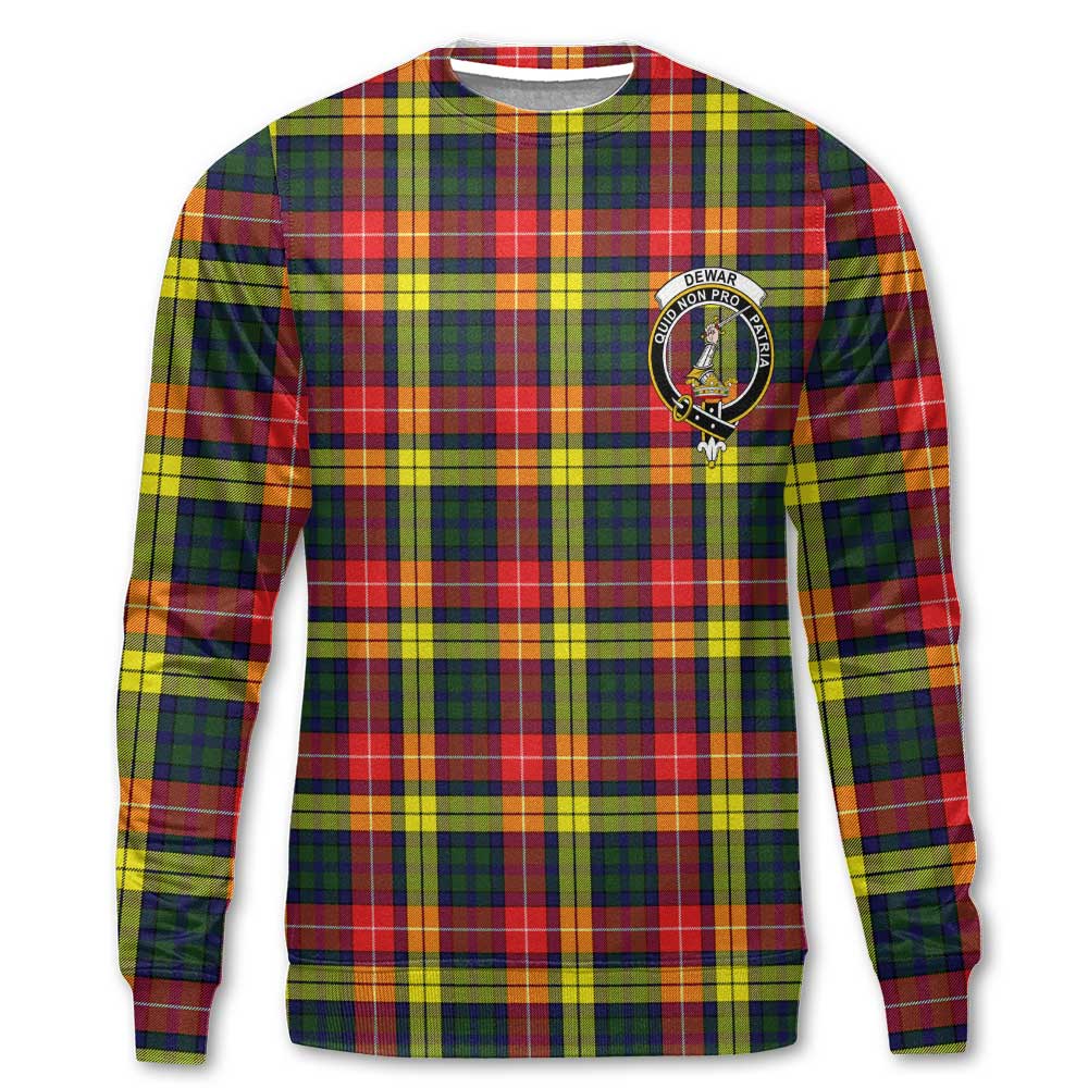 Clan Dewar Tartan Women Sweatshirt Crest And Plaid Basic Style