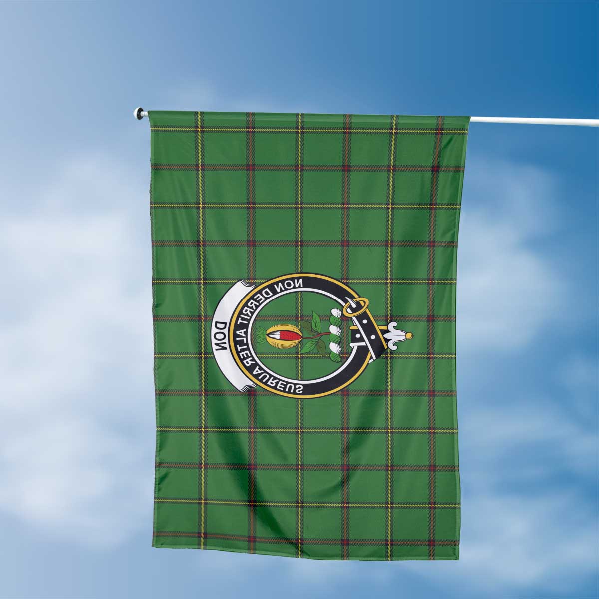 Clan Don Tartan Flag Crest And Plaid Basic Style