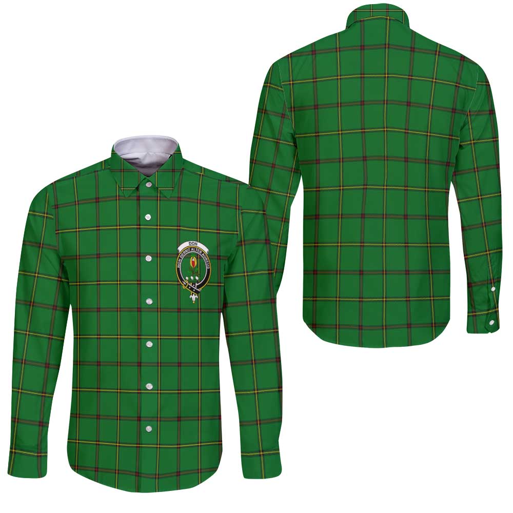 Clan Don Tartan Long Sleeve Button Shirt Crest And Plaid Basic Style