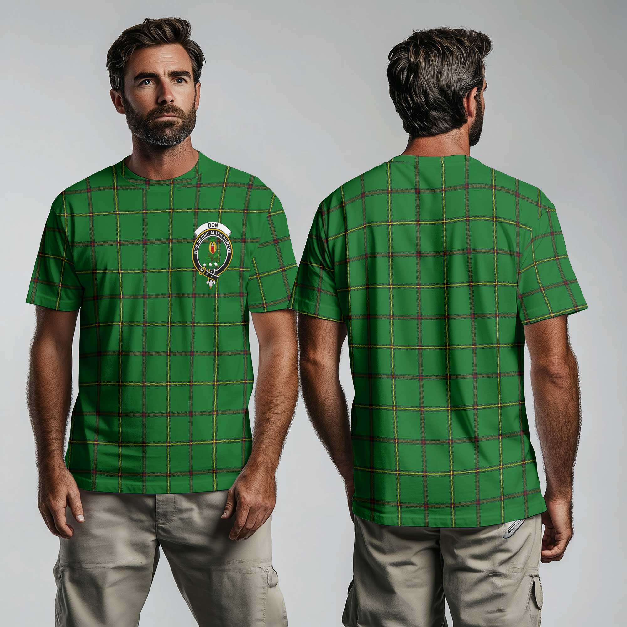 Clan Don Tartan Men T Shirt Crest And Plaid Basic Style