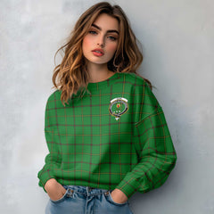 Clan Don Tartan Women Sweatshirt Crest And Plaid Basic Style