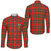 Clan Drummond Tartan Long Sleeve Button Shirt Crest And Plaid Basic Style