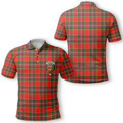 Clan Drummond Tartan Men Polo Shirt Crest And Plaid Basic Style