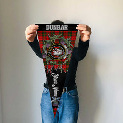 Clan Dunbar Tartan Felt Pennant Crest And Plaid Basic Style