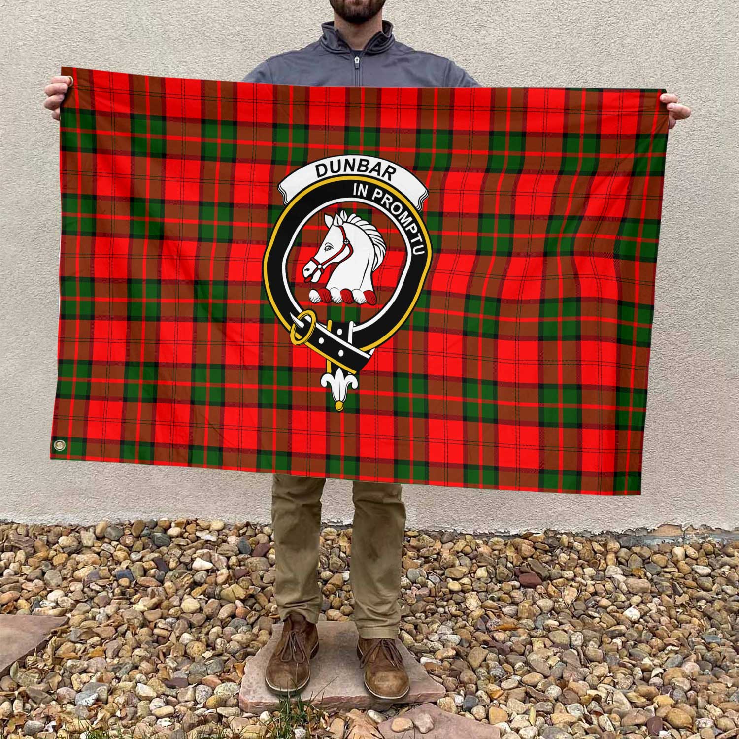 Clan Dunbar Tartan Flag Crest And Plaid Basic Style
