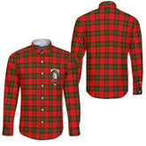 Clan Dunbar Tartan Long Sleeve Button Shirt Crest And Plaid Basic Style