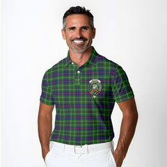 Clan Duncan Tartan Golf Men Polo Shirt Crest And Plaid Basic Style