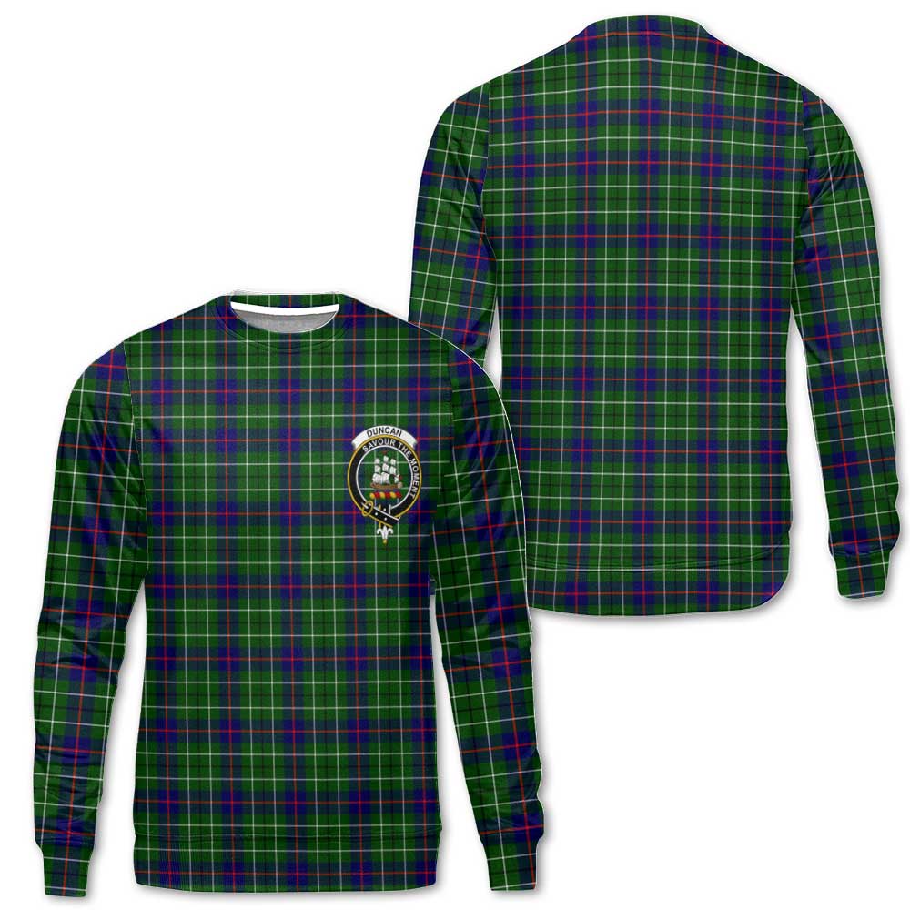 Clan Duncan Tartan Men Sweatshirt Crest And Plaid Basic Style